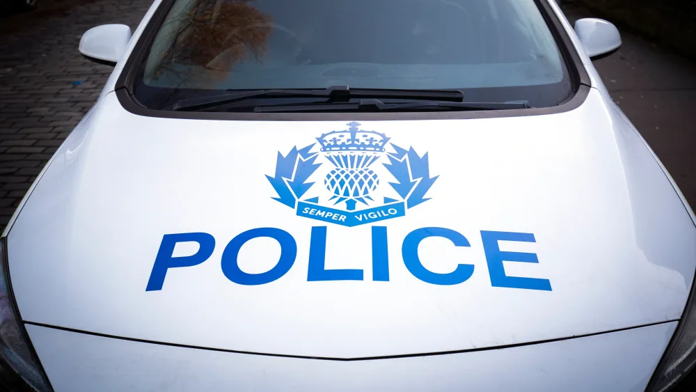 The bonnet of a Police Scotland car