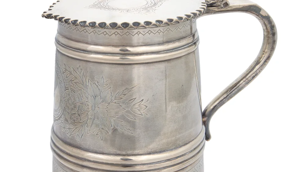 A silver tankard