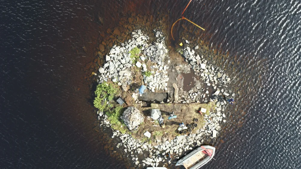 Aerial view of island