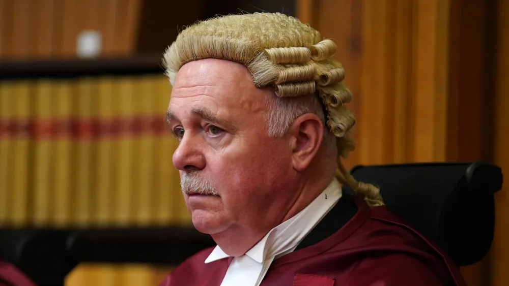 Lord Pentland in court in his wig