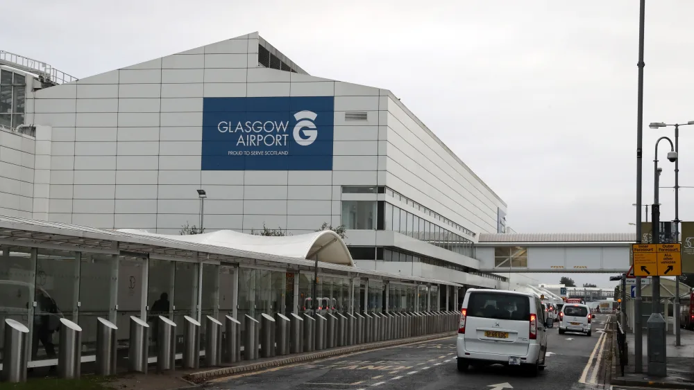 External view of Glasgow Airport terminal building