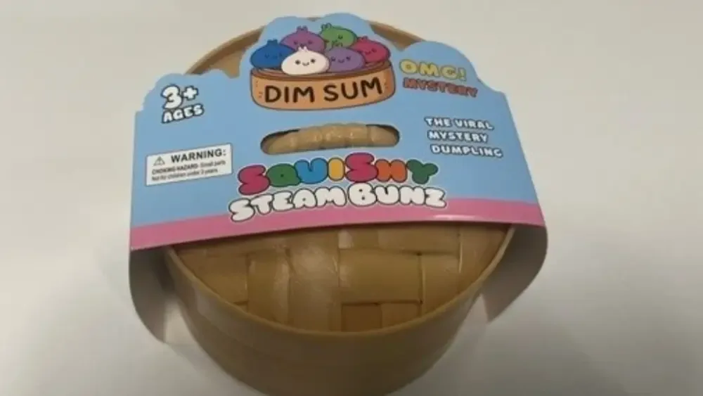 A counterfeit dim sum squishy toy