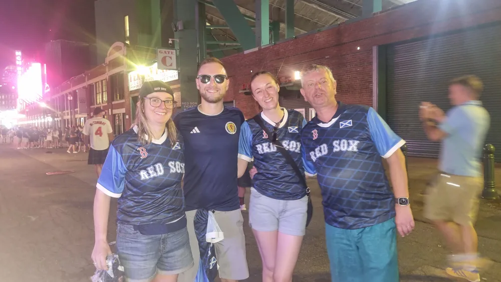 Amy Martin (left), Stephen Brown (second from left) and Eric Brown (right)