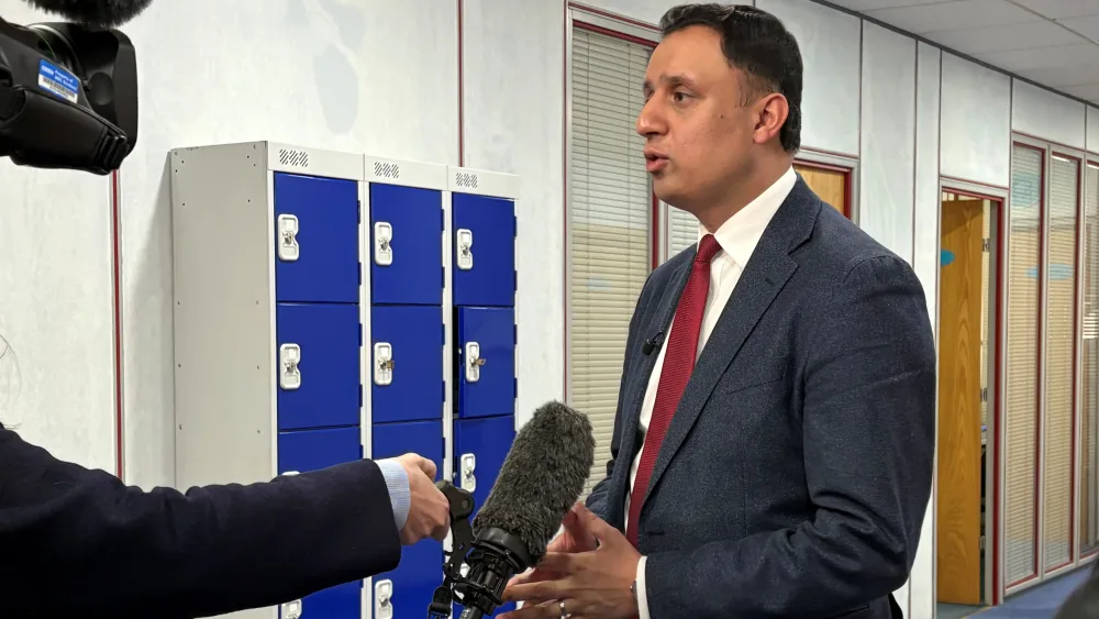 Scottish Labour leader Anas Sarwar speaking to the media