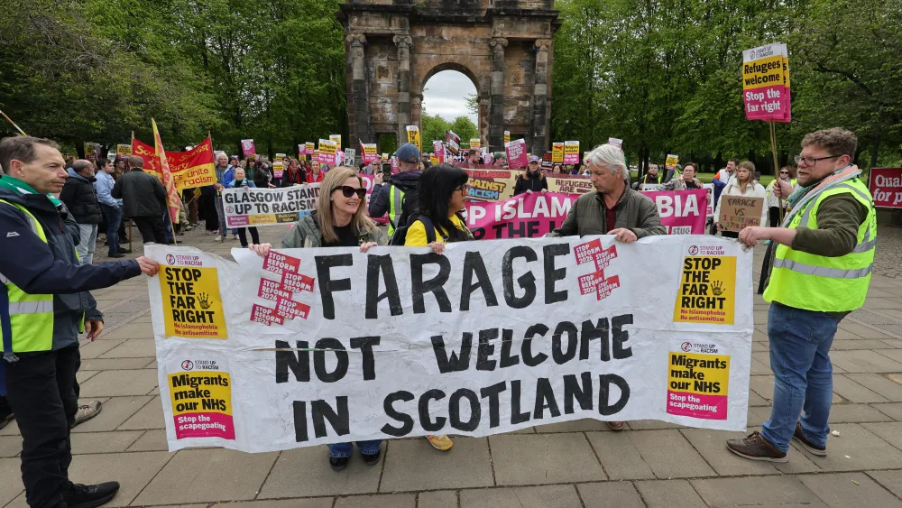 People at an anti-Reform march in Glasgow