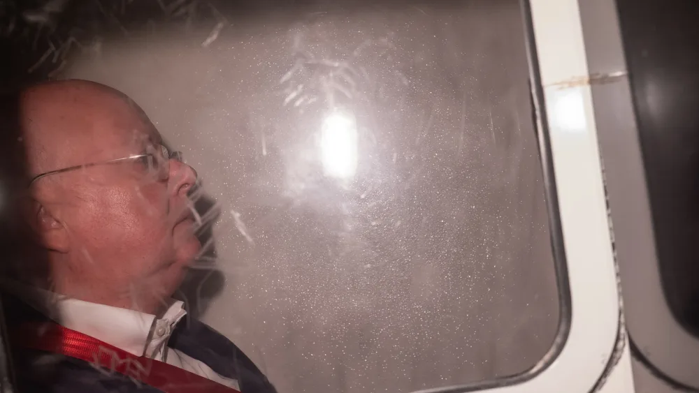 Peter Murrell in a prison van
