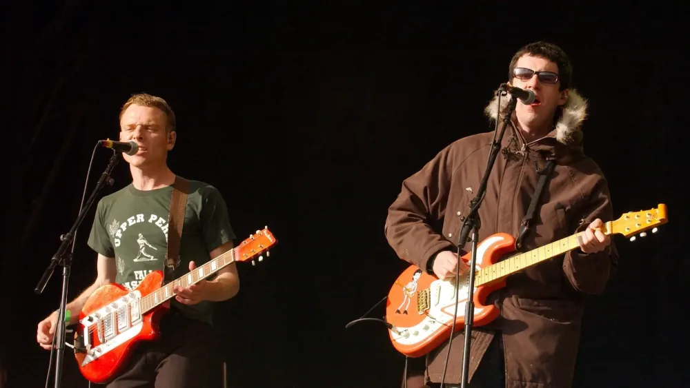 Belle and Sebastian perform at the Glastonbury Festival in 2004