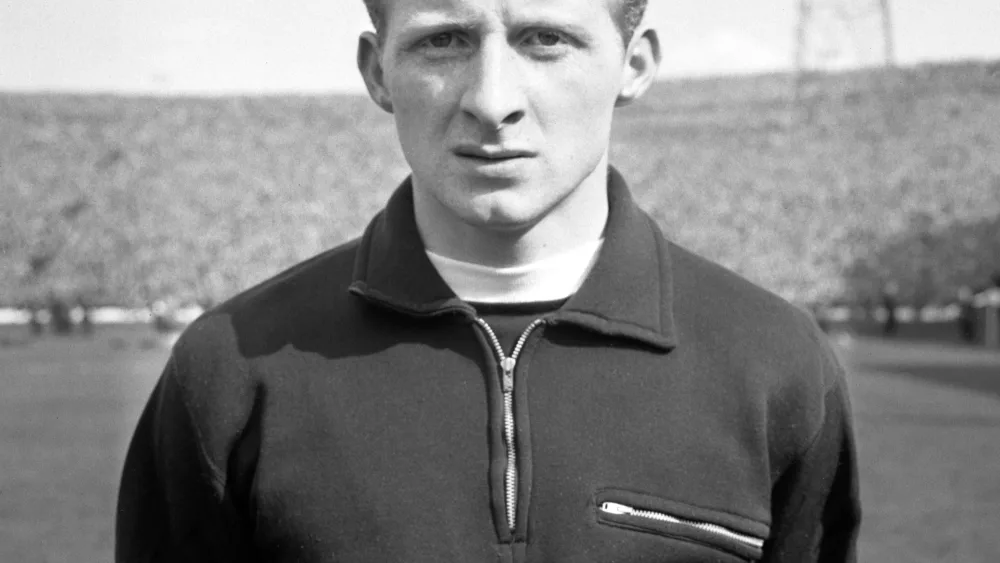 Black and white photo of Jimmy Johnstone from 1966