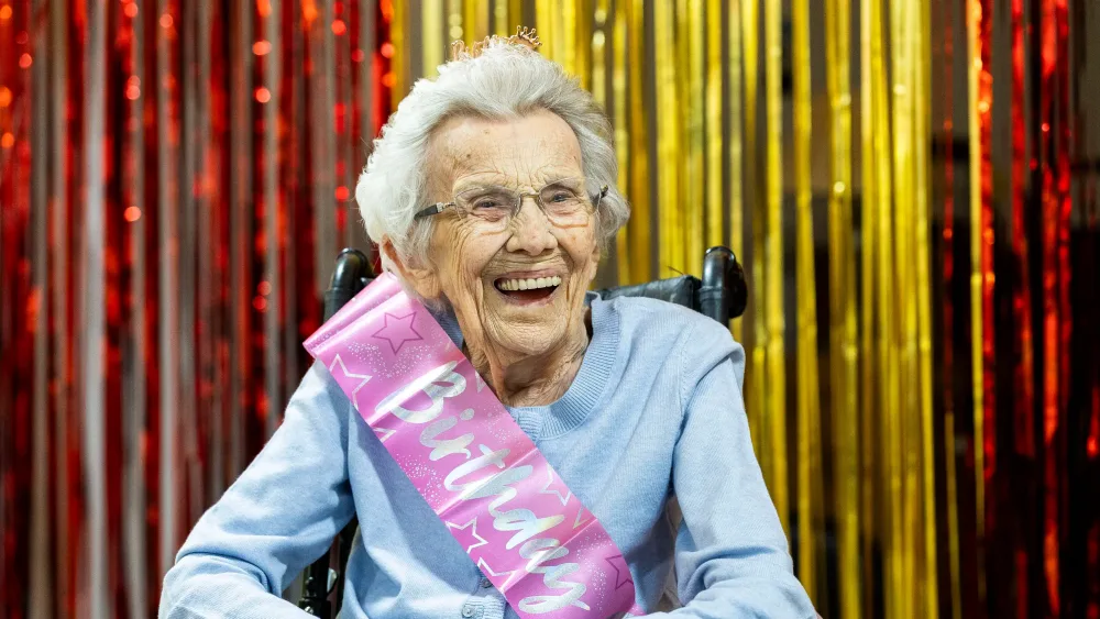 Margaret Blair, pictured on her 105th birthday