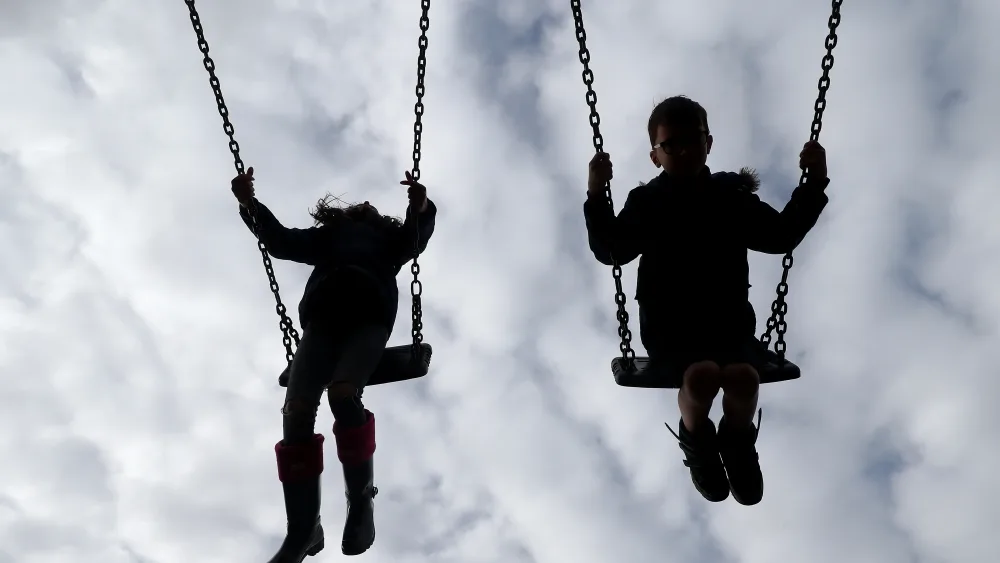 Children on swings