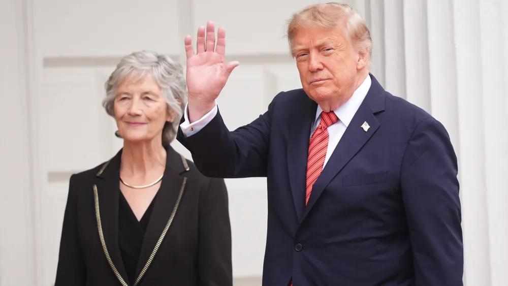 Catherine Connolly and Donald Trump