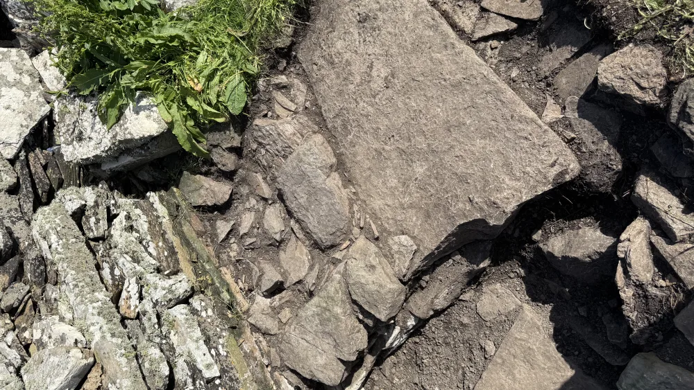 Close-up view of some stone slabs