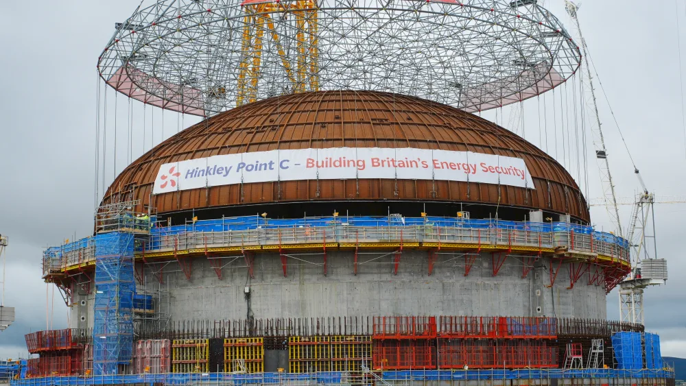 Construction work takes place at the Hinkley Point C station