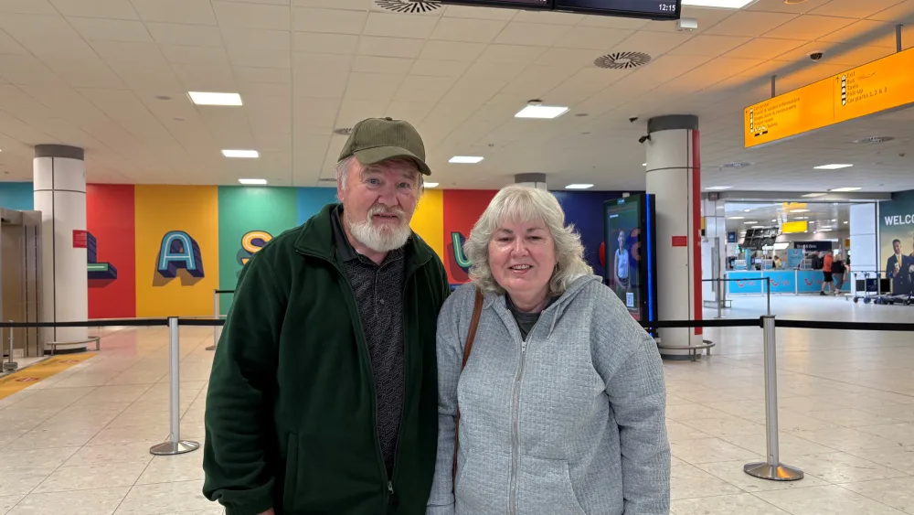 Couple at Glasgow Airport