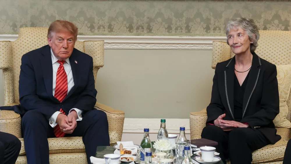 President Catherine Connolly and President Donald Trump 