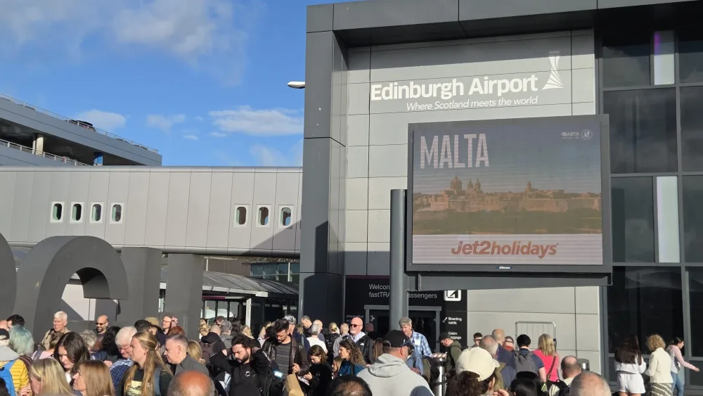 People outside the airport