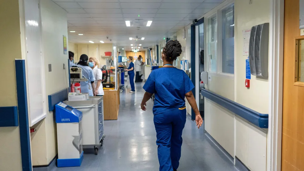 A nurse on an NHS ward