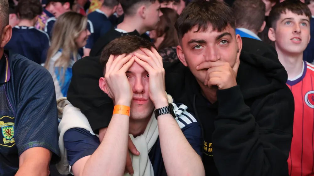 Fans watching Scotland v Morocco