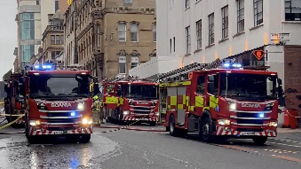 Firefighters at the scene