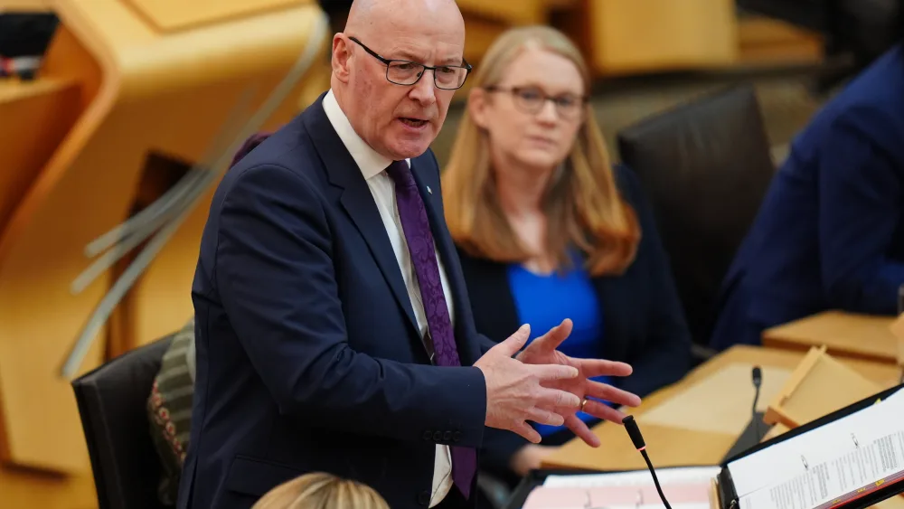 John Swinney speaks at First Minister’s Questions