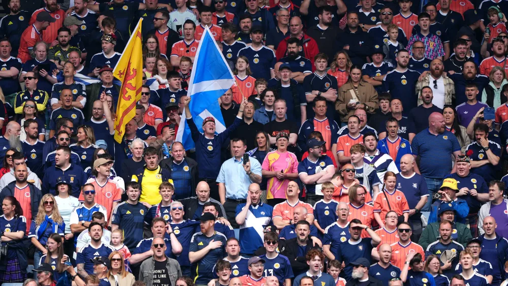 Scotland fans in a stadium