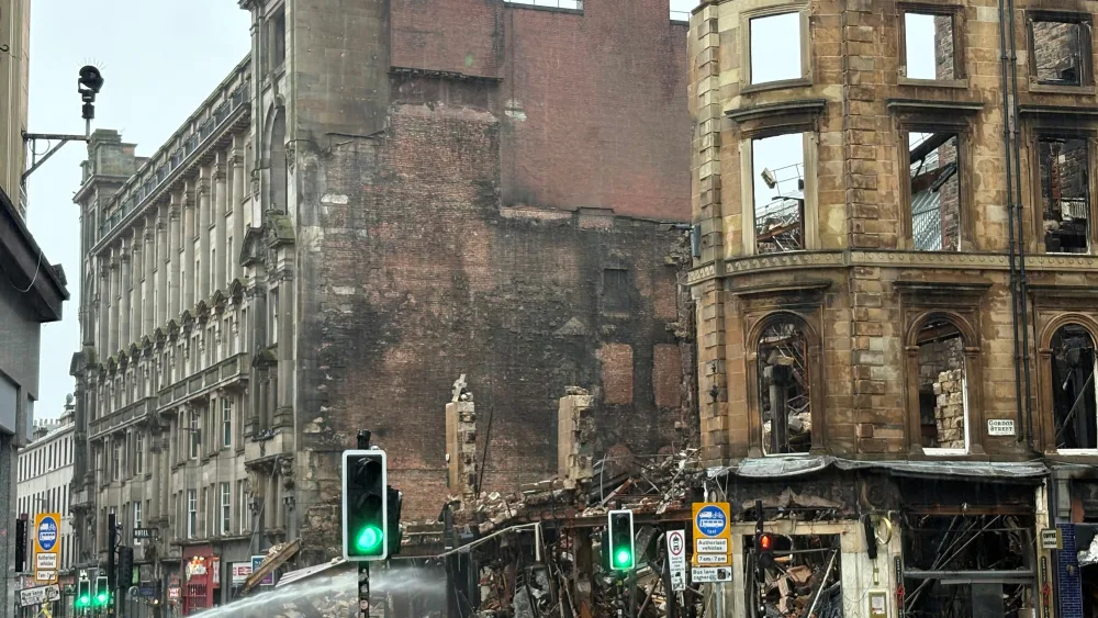 Fire damaged buildings
