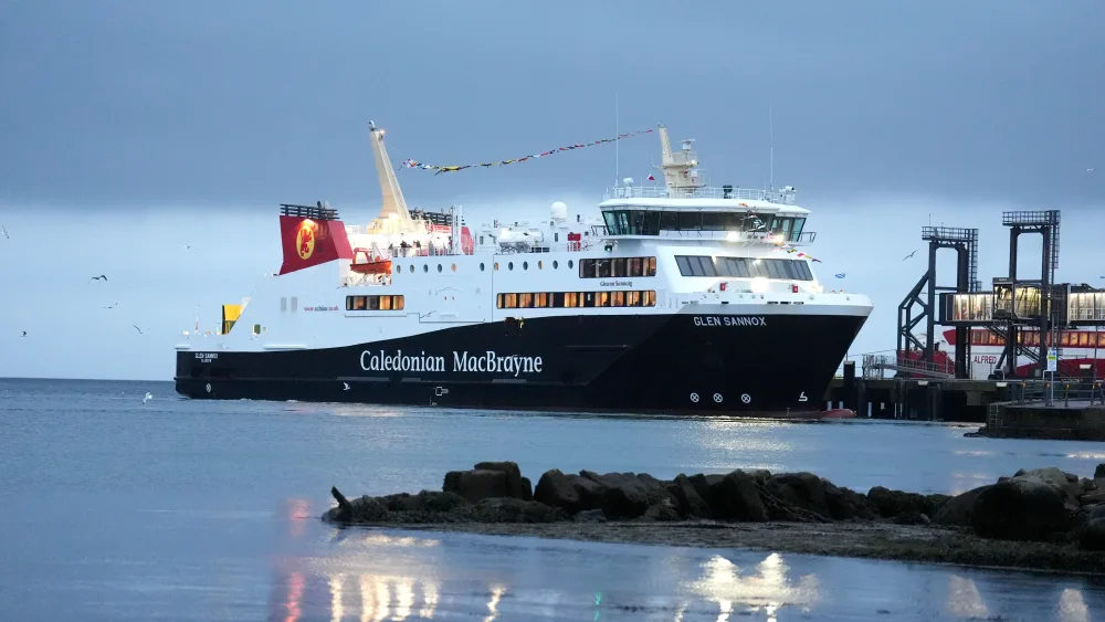 Glen Sannox ferry in port