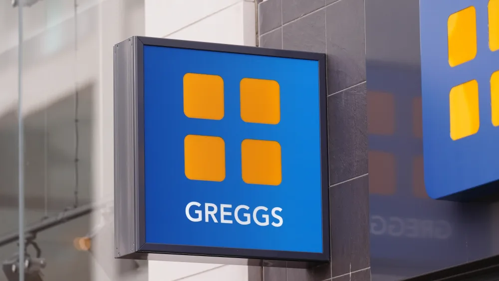 A Greggs sign outside a store