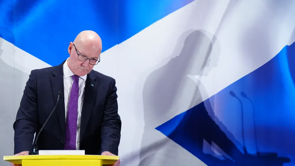 John Swinney during his speech