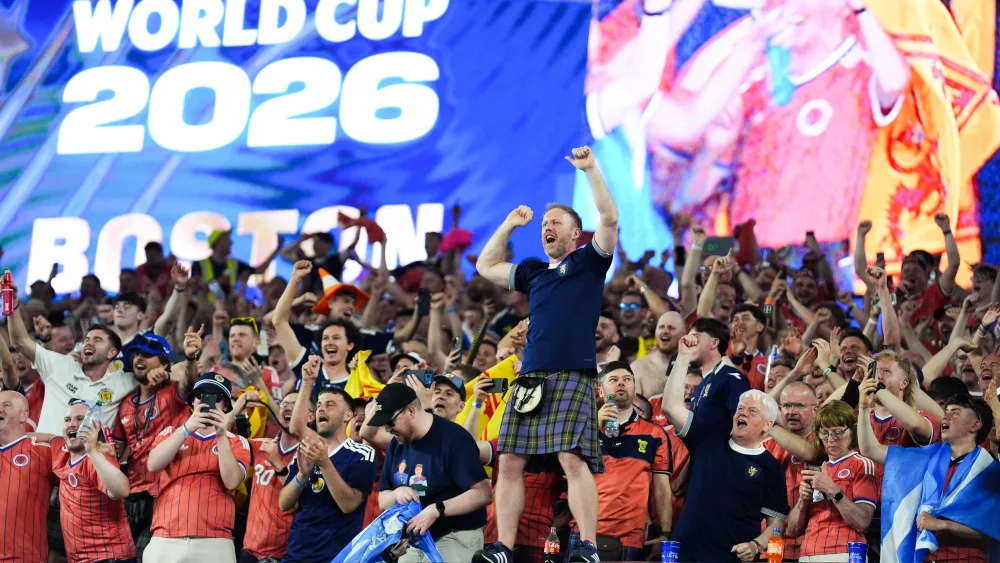 Scotland fans celebrating