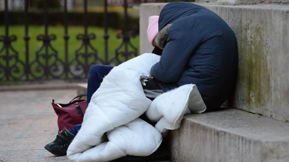 Homeless person stock image