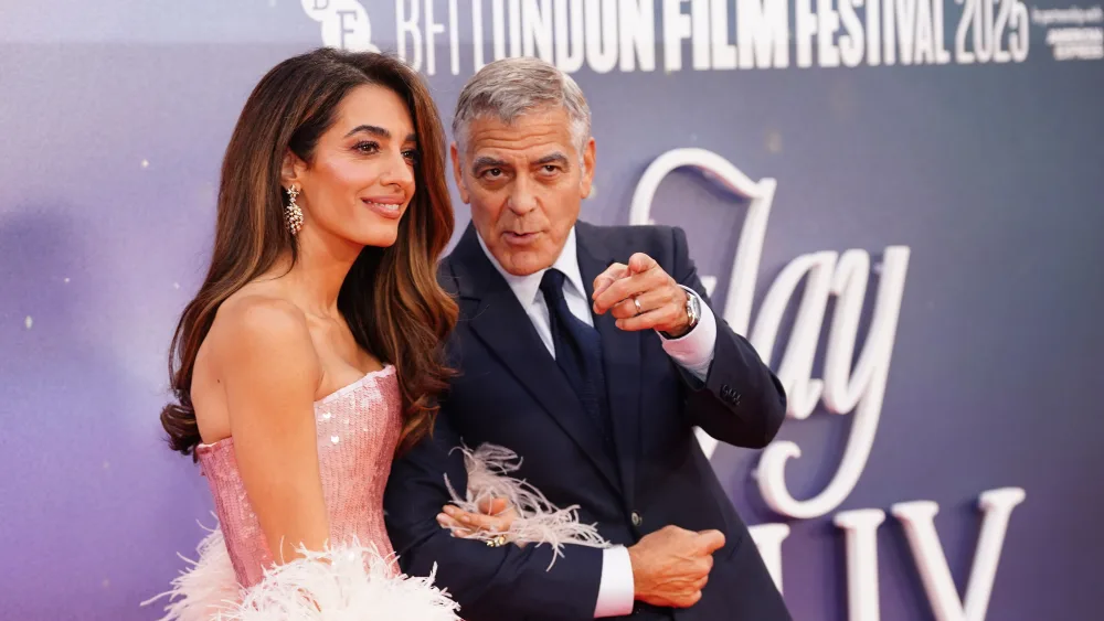 George and Amal Clooney attend the screening of Jay Kelly at the Southbank Centre, Royal Festival Hall, London