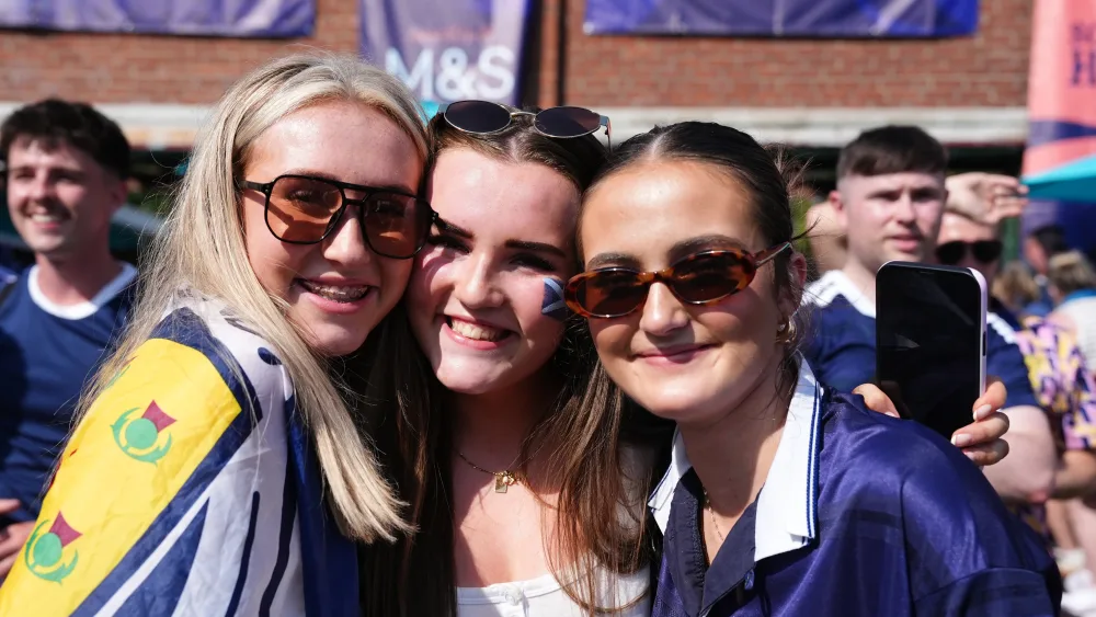 Scotland fans happy in the sunshine