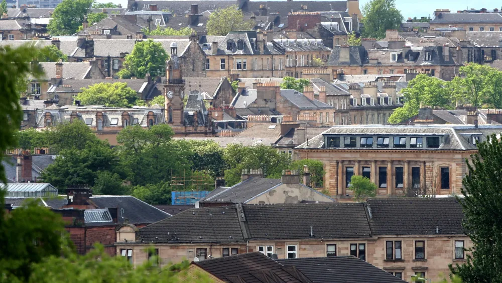 A general view of rooftops In Glasgow