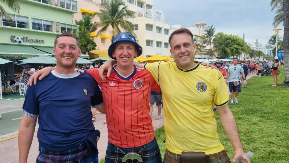 (L-R) Ian Dickson, 40, Maybole, Ally Rafferty, 43, Kilmarnock, and Michael Donnelly, 40, of Crosshouse. (Ryan McDougall/PA)