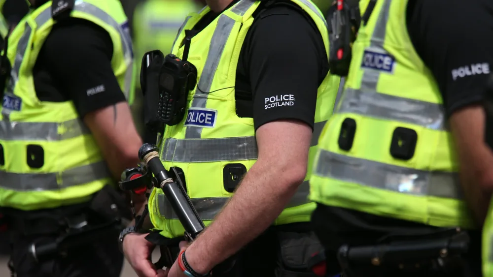 A group of Police Scotland officers in uniform