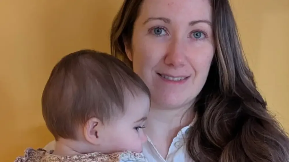 Racheal Bews with her daughter