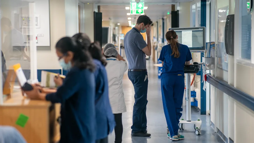 Staff on an NHS hospital ward