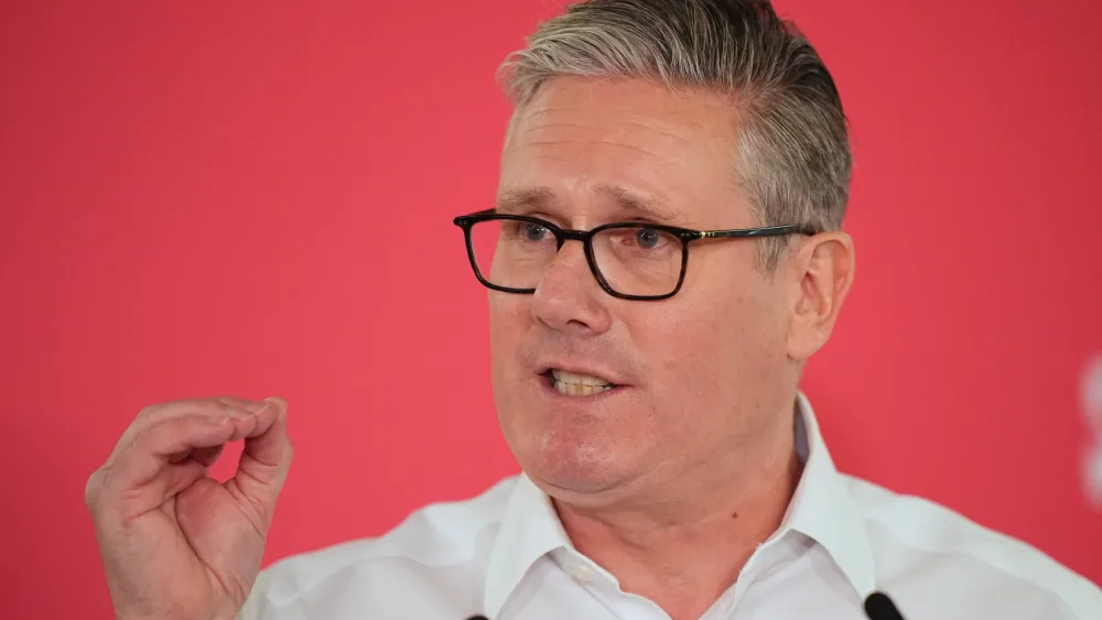 Sir Keir Starmer making a speech in central London