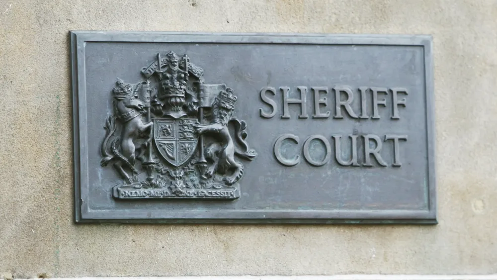 Sheriff court sign on wall