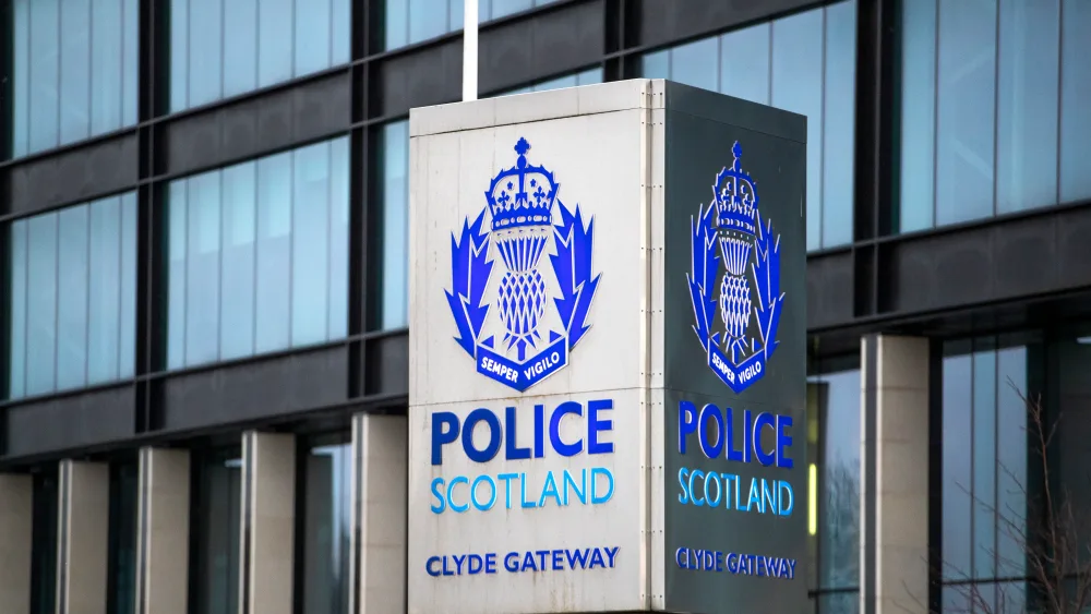 Police Scotland sign outside a police station