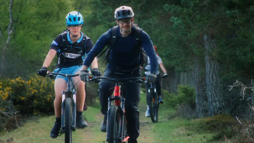 Pupils experienced mechanical problems with their bikes during the challenge, but were able to battle through regardless. (Gordgonstoun/PA)
