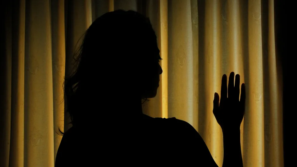 A woman's silhouette at a window