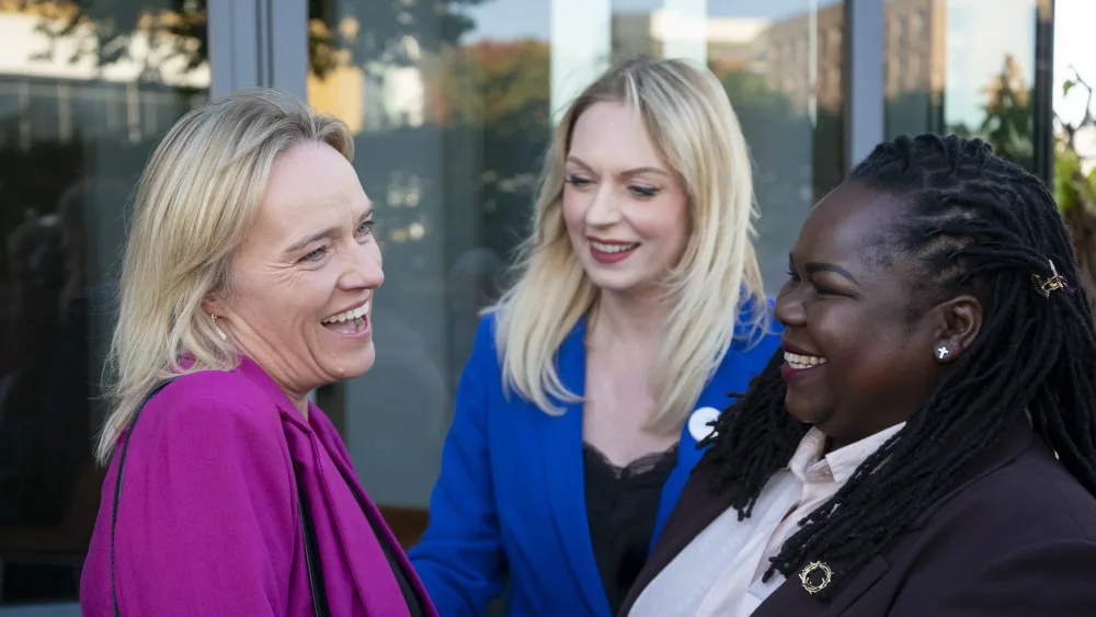 Left to right, Sandie Peggie, Bethany Hutchison and Jennifer Melle