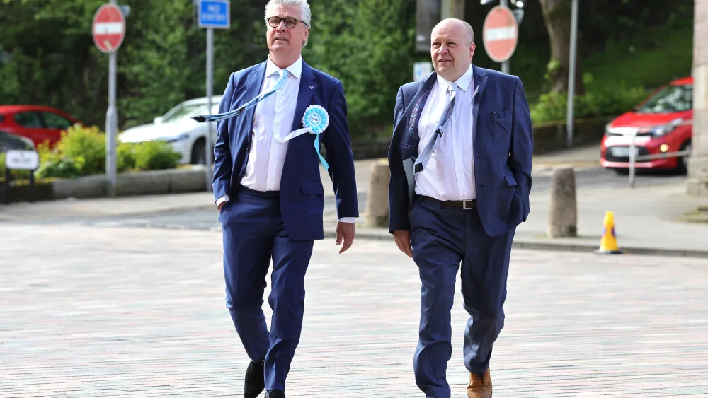 Reform UK Scottish leader Lord Malcolm Offord (left) failed to win his constituency seat, but could still be elected on the regional list. (Steve Welsh/PA)