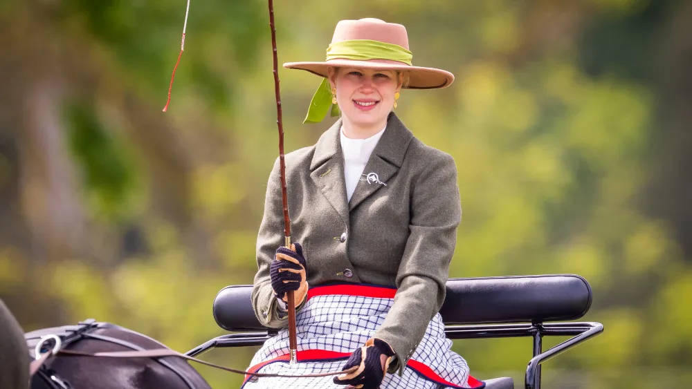 Lady Louise Windsor driving a carriage during the Royal Windsor Horse Show