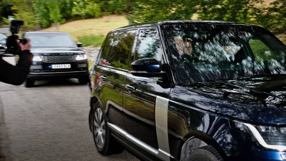 Prime Minister Andy Burnham arriving at a Sunday church service at Crathie Kirk, near Balmoral