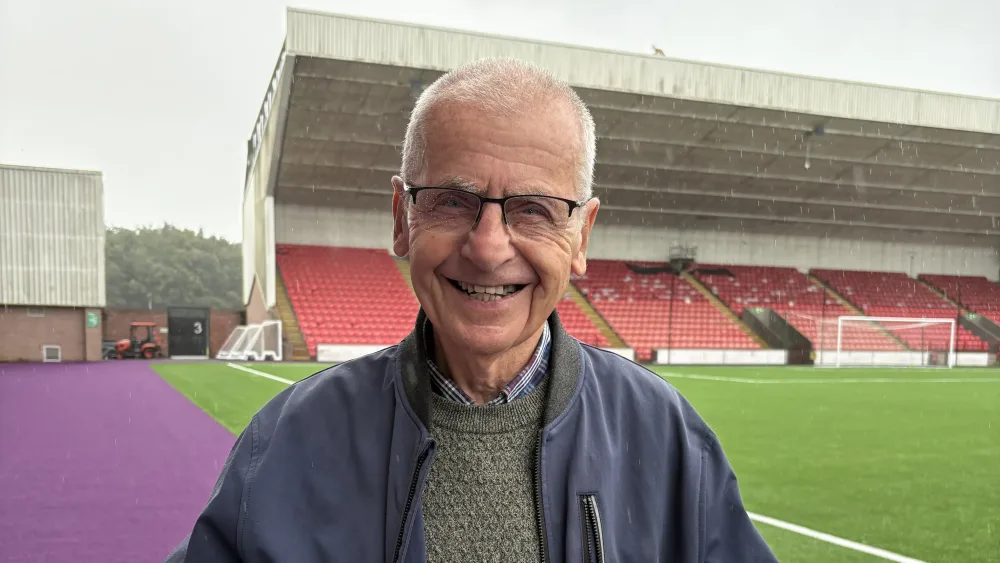 Ian Winship smiling at Broadwood Stadium