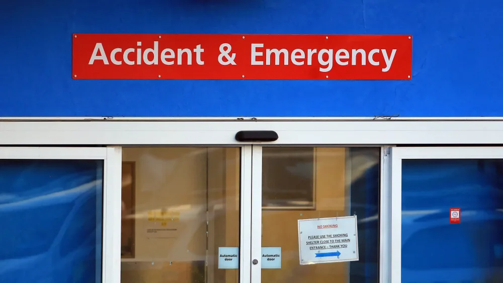 The entrance to an A&E department