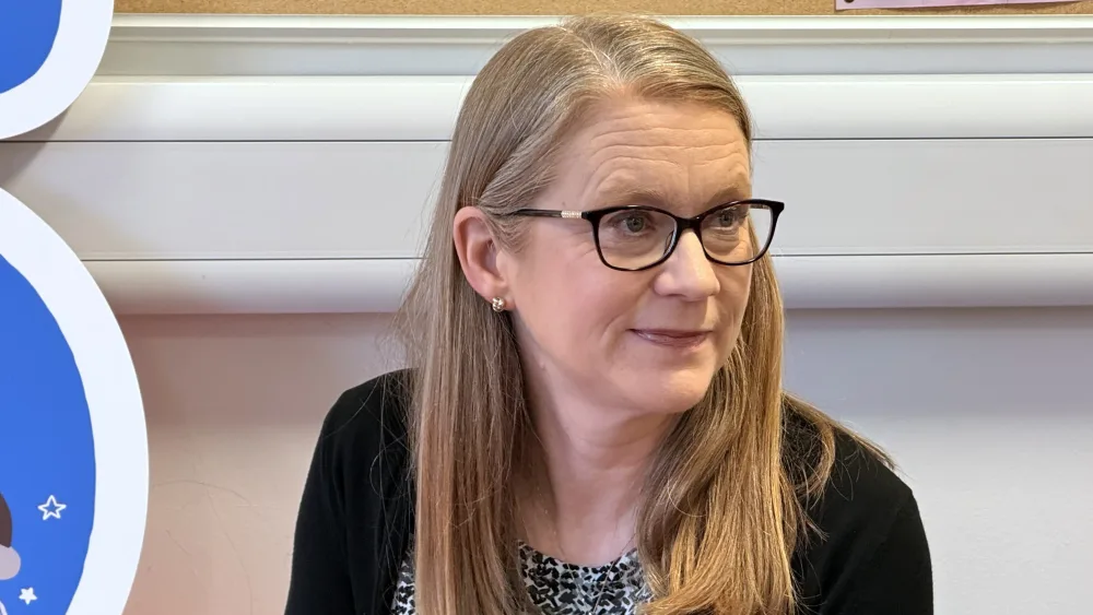 Shirley-Anne Somerville looking to her left